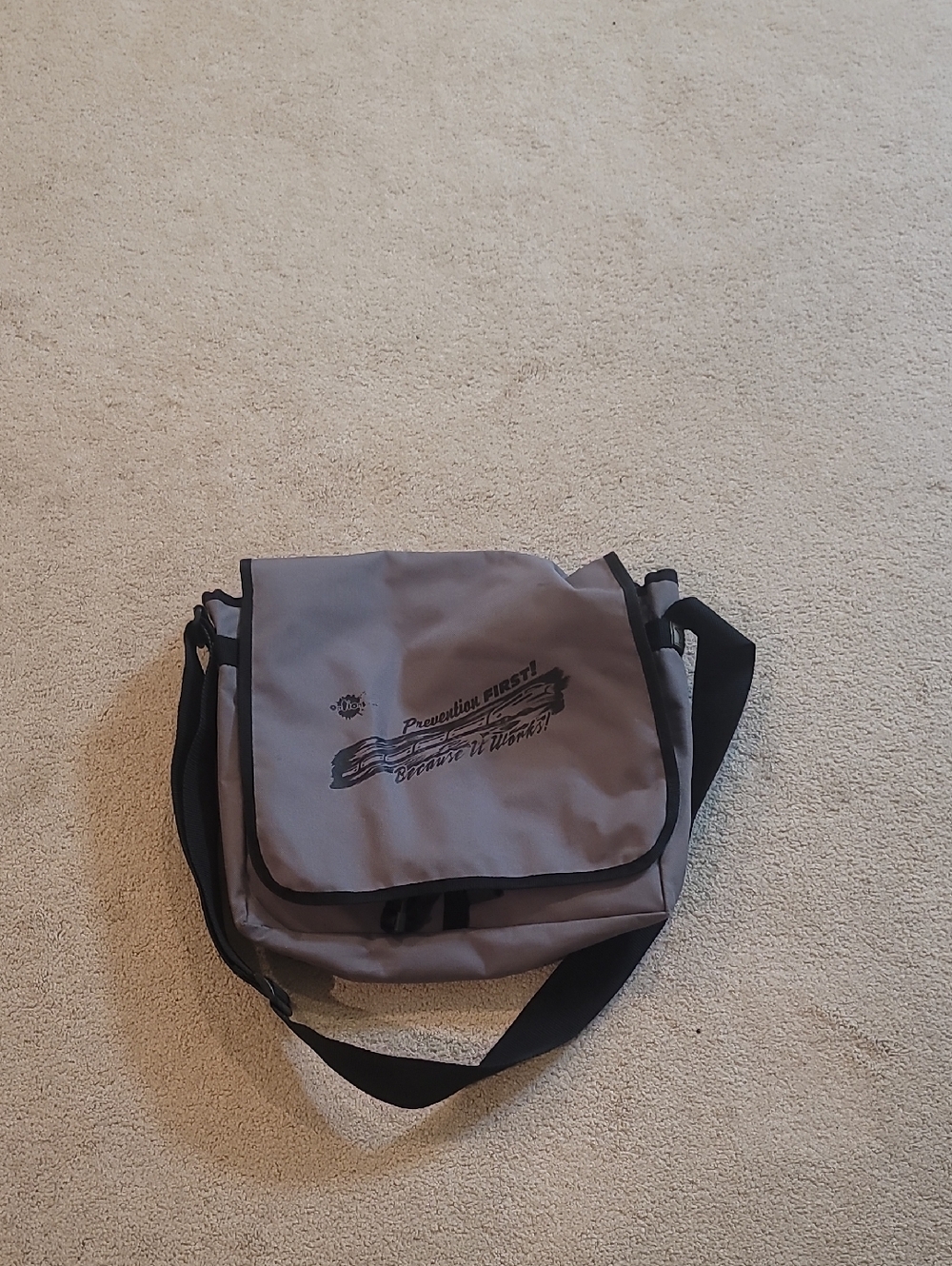 Gray Men's Messenger Bag with Adjustable Shoulder Strap